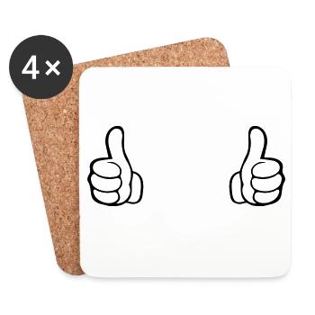 like hand - Coasters (set of 4) - white - Front