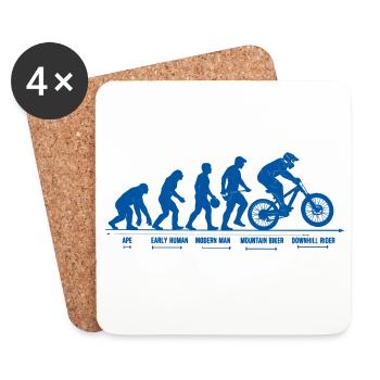 Mountain Bike Evolution Downhill MTB Gift - Coasters (set of 4) - white - Front