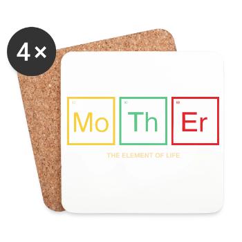 Mother Tableau périodique Don de Maman - Dessous de verre (lot de 4) - blanc - Devant