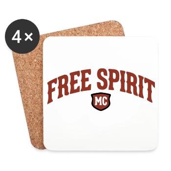 Lettrage Free Spirit MC - Dessous de verre (lot de 4) - blanc - Devant