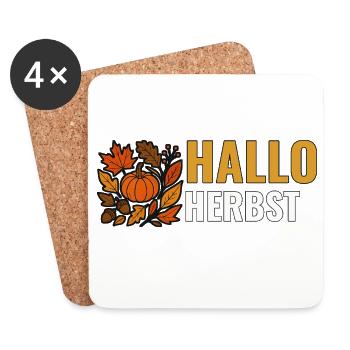 Herbst mit Blättern. - Untersetzer (4er-Set) - Weiß - Vorne