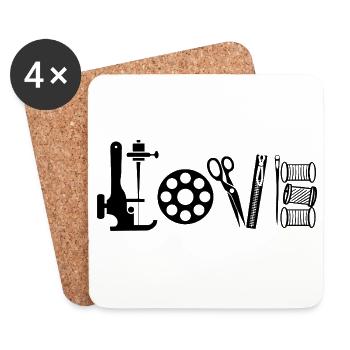  Nähen Liebe Handarbeit Nähhobby Kreative - Untersetzer (4er-Set) - Weiß - Vorne