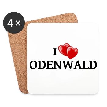 I Love Odenwald - Untersetzer (4er-Set) - Weiß - Vorne