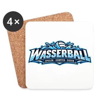 Wasserball Teamgeist Logo - Untersetzer (4er-Set) - Weiß - Vorne