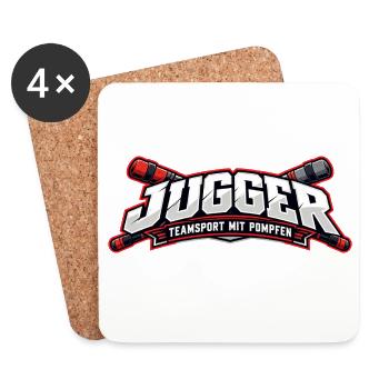 Jugger Teamlogo Banner RotSchwarz - Untersetzer (4er-Set) - Weiß - Vorne