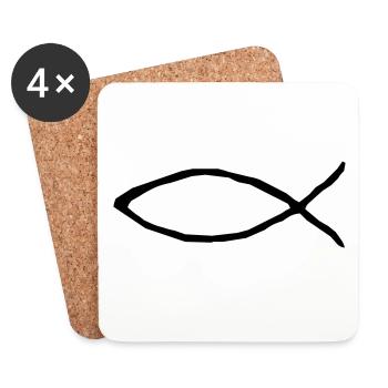 Christian poisson - Dessous de verre (lot de 4) - blanc - Devant