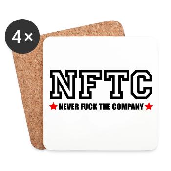 NEVER FUCK THE COMPANY | NFTC - Coasters (set of 4) - white - Front