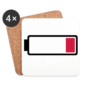 Battery low - Coasters (set of 4) - white - Front