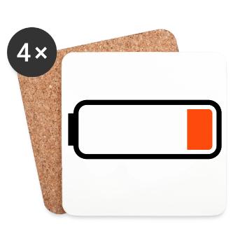 Battery low - Coasters (set of 4) - white - Front