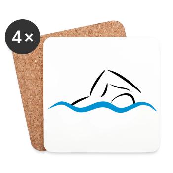nage - Dessous de verre (lot de 4) - blanc - Devant
