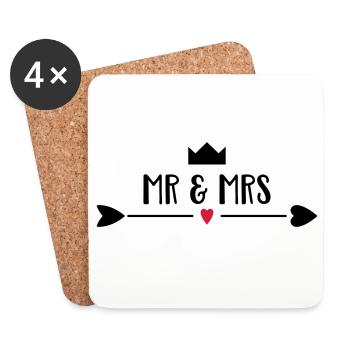 Hochzeit - Untersetzer (4er-Set) - Weiß - Vorne