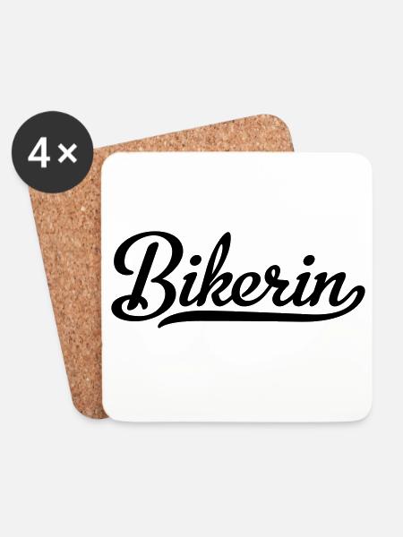 2541614 112658685 Bikerin - Untersetzer (4er-Set) - Weiß