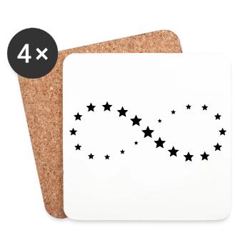Stern Sterne Unendlichkeit Zeichen Geschenk Glück - Untersetzer (4er-Set) - Weiß - Vorne