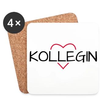 Colleague heart favorite colleague gift - Coasters (set of 4) - white - Front