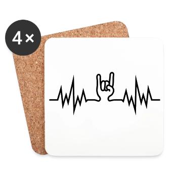 heavy_metal_hand - Coasters (set of 4) - white - Front