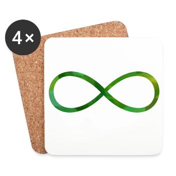 Symbole infinie signe - Dessous de verre (lot de 4) - blanc - Devant