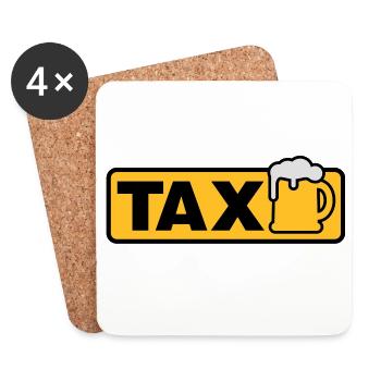 Taxi | Beer | Bier | Alcohol | Alkohol | Fahrer | - Coasters (set of 4) - white - Front