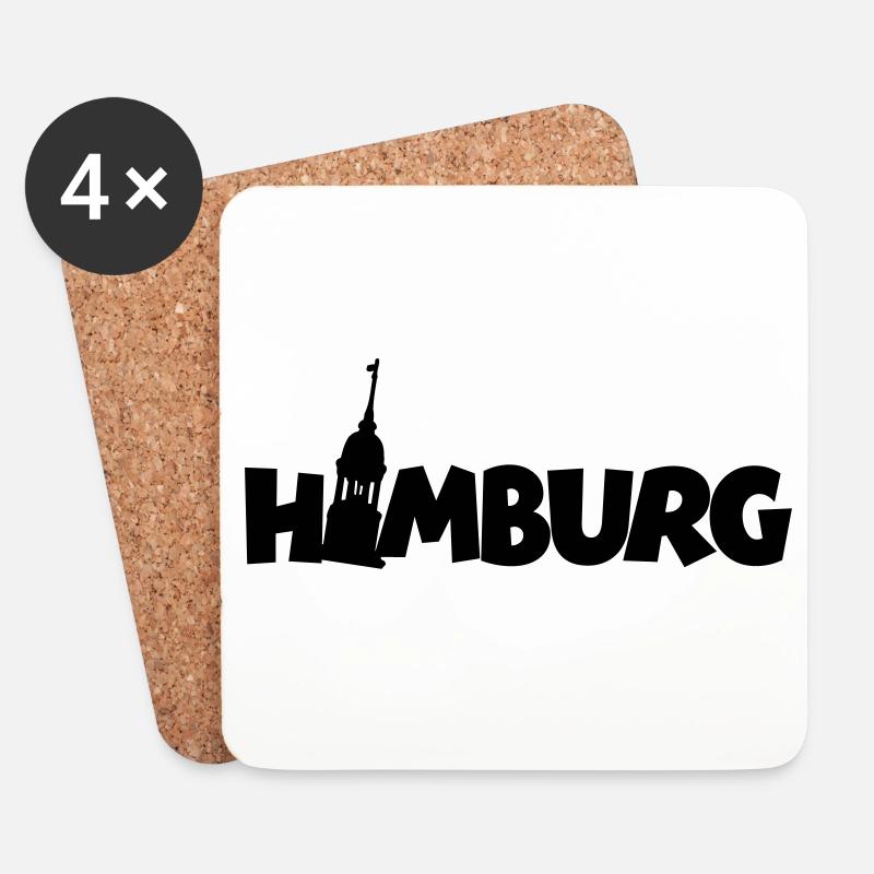 Hamburg Hamburger Michel - Untersetzer (4er-Set) - Weiß