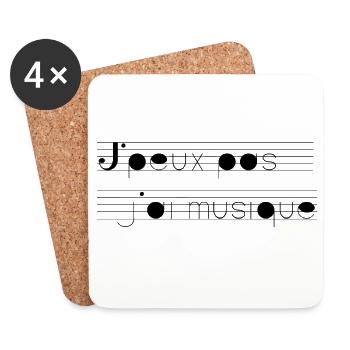 J'peux pas j'ai musique - Dessous de verre (lot de 4) - blanc - Devant
