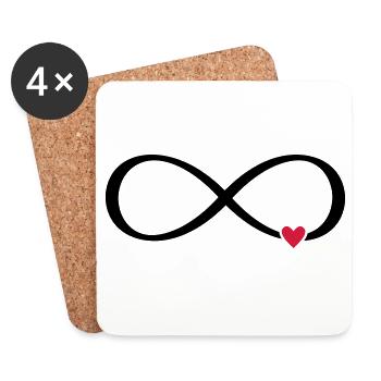 Unendlichkeitszeichen Herz Liebe Geschenk - Untersetzer (4er-Set) - Weiß - Vorne