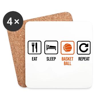 Basketballer - Untersetzer (4er-Set) - Weiß - Vorne