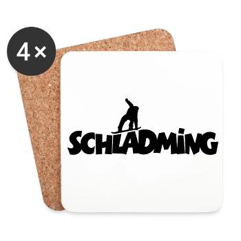 Schladming Snowboard Snowboarder - Untersetzer (4er-Set) - Weiß - Vorne
