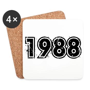Jahrgang 1988 - Untersetzer (4er-Set) - Weiß - Vorne
