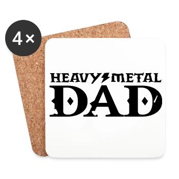 métal lourd papa papa - Dessous de verre (lot de 4) - blanc - Devant