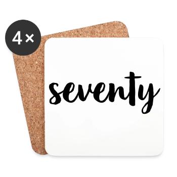 70 seventy 70th Birthday Gift Number 70 Number - Coasters (set of 4) - white - Front