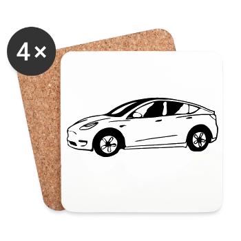 Model Y drawn schematically - Coasters (set of 4) - white - Front