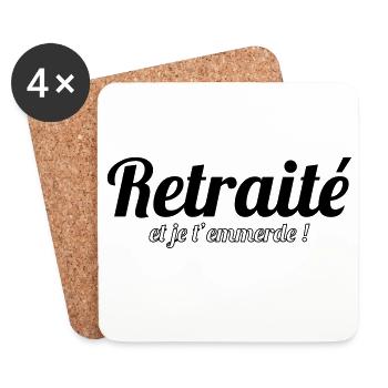 Retraité et je t'emmerde ! - Dessous de verre (lot de 4) - blanc - Devant