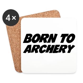 Born to Archery - Dessous de verre (lot de 4) - blanc - Devant