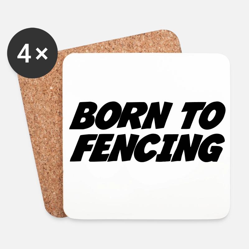 Born to Fencing - Untersetzer (4er-Set) - Weiß