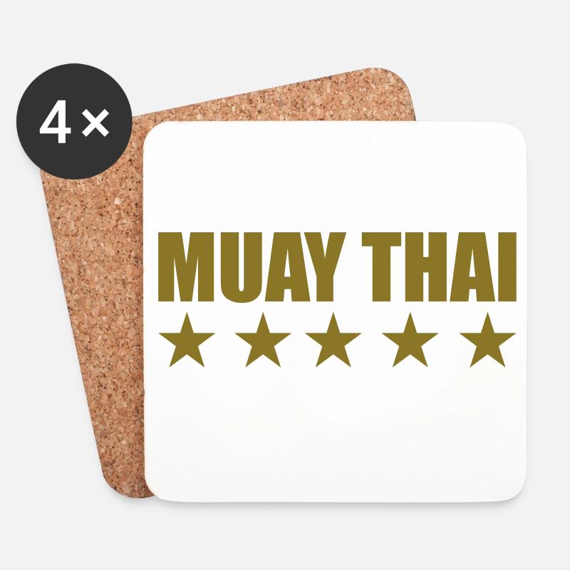 Muay Thai - Untersetzer (4er-Set) - Weiß