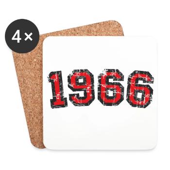 Jahr 1966 Geburtstag Jahrgang Design (Rot) - Untersetzer (4er-Set) - Weiß - Vorne