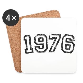 Né en 1976 Anniversaire Année - Dessous de verre (lot de 4) - blanc - Devant