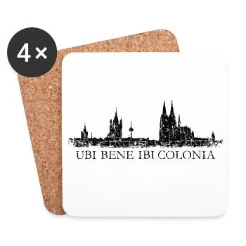 UBI BENE IBI COLONIA Kölner Skyline Köln - Untersetzer (4er-Set) - Weiß - Vorne