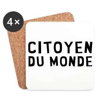 revolution / paix / peuple / voyage / écolo / - Dessous de verre (lot de 4) - blanc - Devant