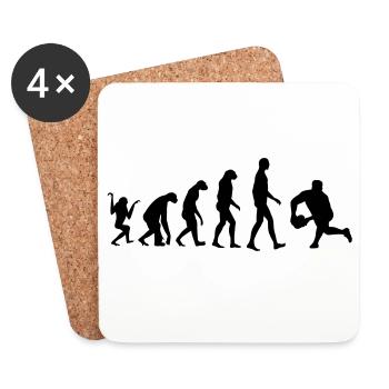 Rugby - Rugbyman - Sport - Fighter - Fight - Coasters (set of 4) - white - Front