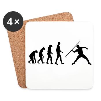 Lancer de Disque / Poids / Javelot / Marteau - Dessous de verre (lot de 4) - blanc - Devant