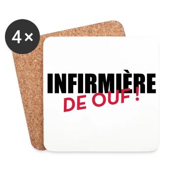 Infirmière / Infirmier / Hôpital / Médecine / - Dessous de verre (lot de 4) - blanc - Devant