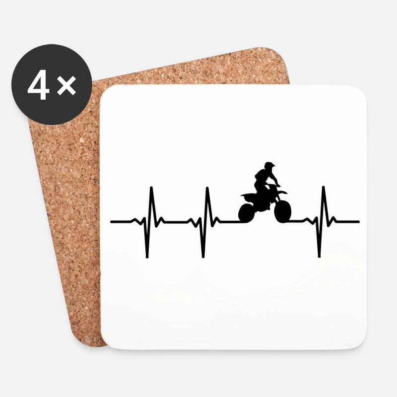 Motocrosser Puls - Untersetzer (4er-Set) - Weiß