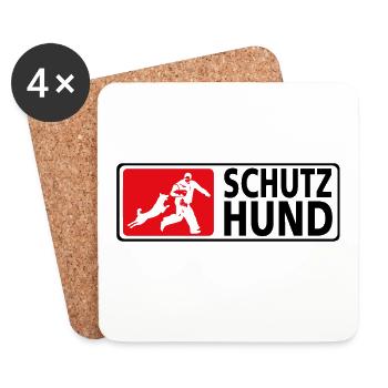 Schutzhund Logo  - Untersetzer (4er-Set) - Weiß - Vorne