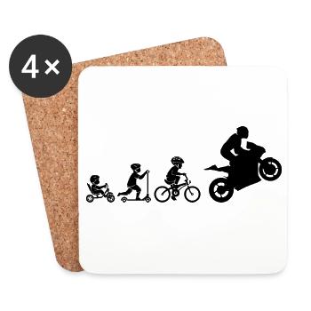 ÉVOLUTION DE LA MOTO - Dessous de verre (lot de 4) - blanc - Devant