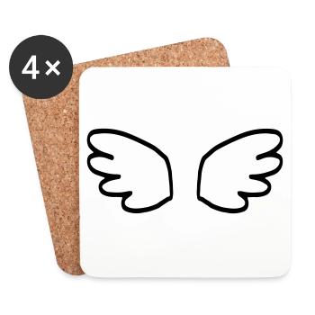 Ailes d'ange / ailes d'ange / ailes d'ange / naissance - Dessous de verre (lot de 4) - blanc - Devant