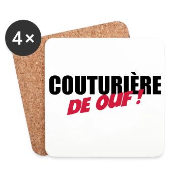 Couturière de ouf - Dessous de verre (lot de 4) - blanc - Devant