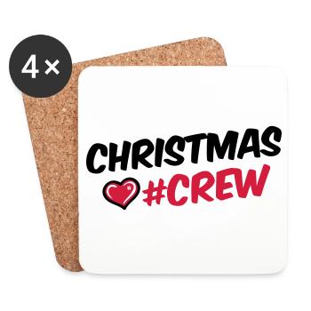 christmas crew heart christmas - Coasters (set of 4) - white - Front
