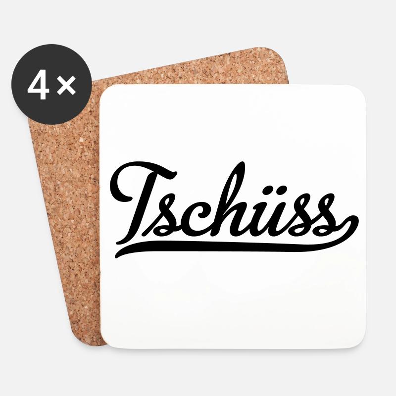 tschüss - Untersetzer (4er-Set) - Weiß