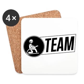 firefighter firefighter team logo - Coasters (set of 4) - white - Front