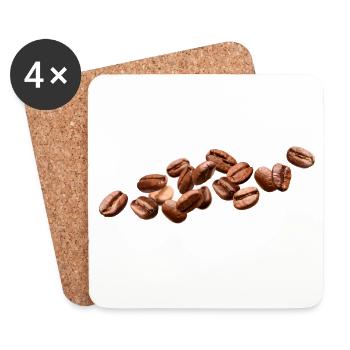 Art réaliste des grains de café - Dessous de verre (lot de 4) - blanc - Devant